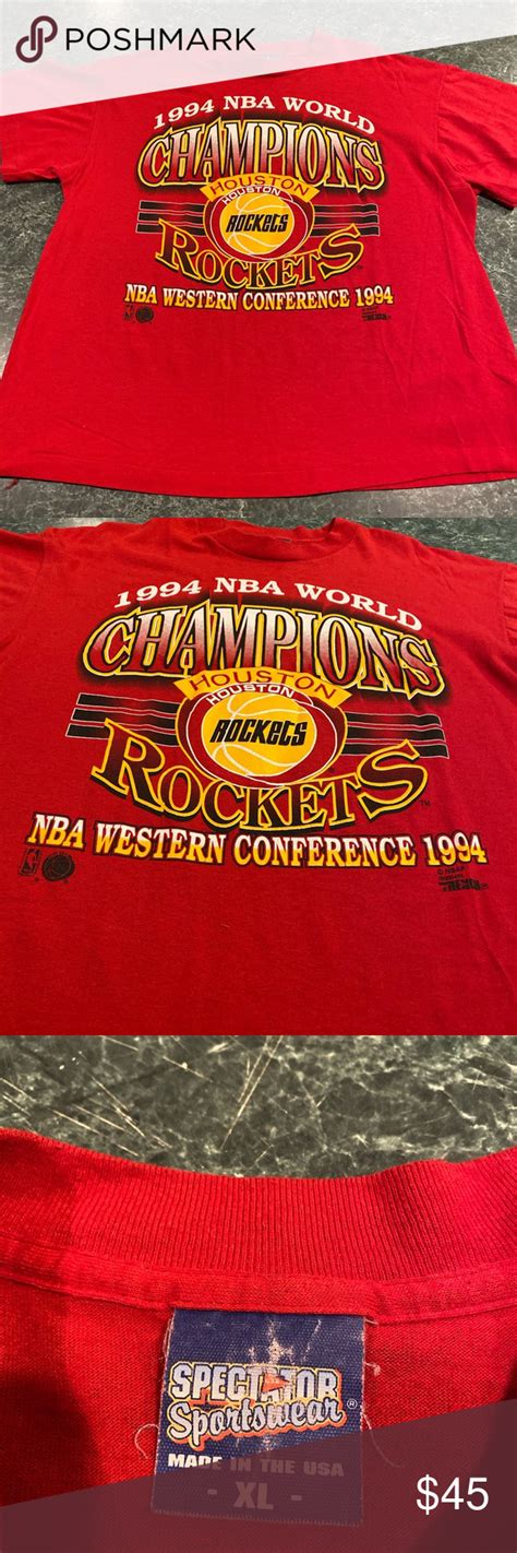 Vintage 1994 Houston Rockets NBA Champions Tee XL | Champion tees, Nba ...