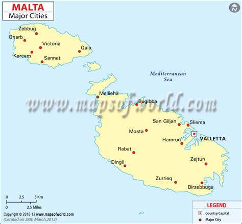 Malta City Map | Major Cities in Malta