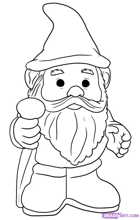 How to Draw a Gnome, Step by Step, Stuff, Pop Culture, FREE Online ... | Coloring pages ...