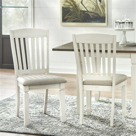 TMS Maryland Farmhouse Dining Chairs (Set of 2), Antique White/Gray Upholstered Seats - Walmart ...