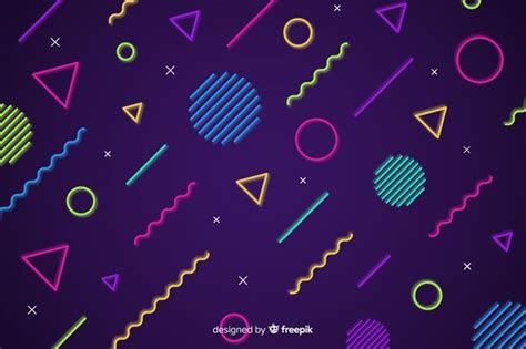 Download Geometric Neon Shapes Background for free | Vector free, Freepik, Vector photo