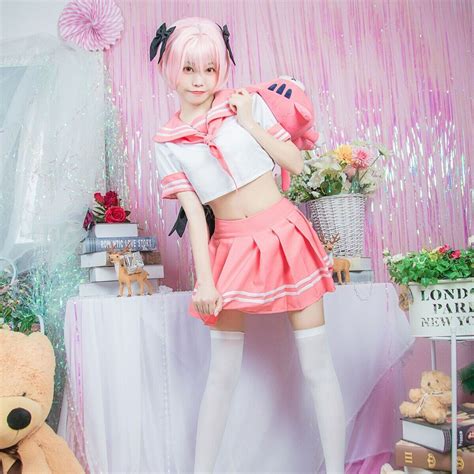 Anime School Uniform Astolfo Cosplay Costume Sailor Suit Girl ...