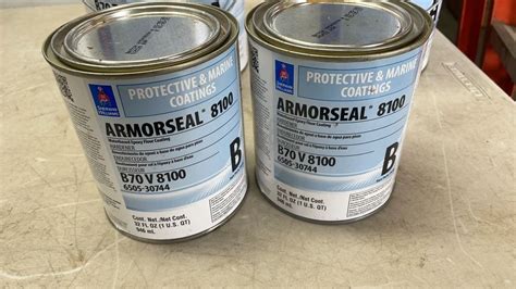 2 PAILS OF ARMORSEAL 8100 WATERBASED EPOXY FLOOR COATING HAZE GRAY GLOSS AND 2 CANS HARDENER