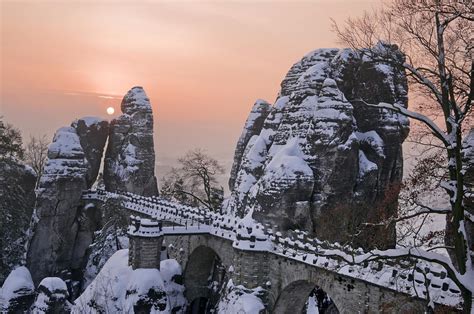 Bastei Bridge In Winter, Saxon Photograph by Zu 09 - Fine Art America