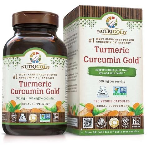 Nutrigold Turmeric Curcumin Gold - 500mg - 120 Veggie Caps - eXplicitSupplements.com