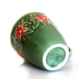 Mervyn's Poinsettia Holiday Christmas Mugs Set of 3 Green - Etsy