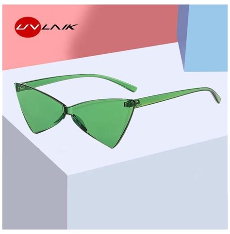 UVLAIK Green Sunglasses Women Fashion Candy Color Sun Glasses Ladies Party Eyeglasses Trendy ...