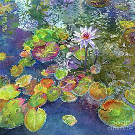 Blue Water Lily - Nymphaea Blooming Painting by Hailey E Herrera - Fine Art America