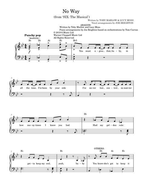 Play Official version of Six the musical - no way sheet music by Misc ...