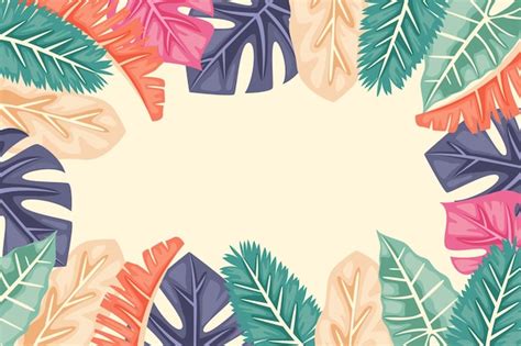 Free Vector | Tropical flowers background for zoom