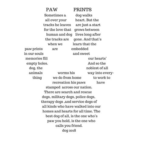 paw prints poem - Almost An Author