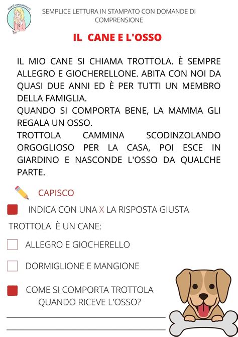 Testi con domande di comprensione in stampato maiuscolo | Domande di comprensione, Lettura terza ...