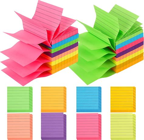 Buy 24 Pack Pop Up Sticky Notes 3x3，Lined Sticky Notes 100sheet pad ...