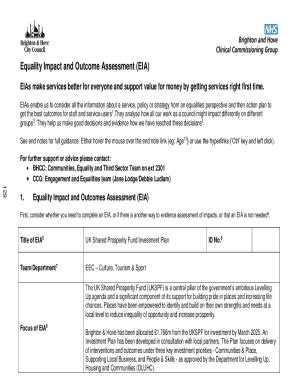 Fillable Online 1. Equality Impact and Outcomes Assessment (EIA) Template Fax Email Print ...