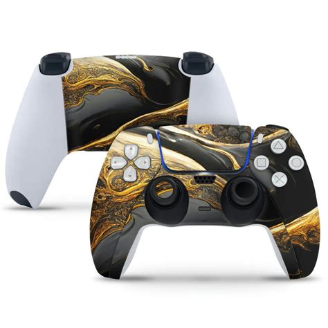 PlayStation 5 Controller Skin - Golden Black Lava Design – SkinsLegend