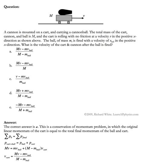 Ap Physics Momentum Multiple Choice Questions 35+ Pages Answer Doc [2 ...