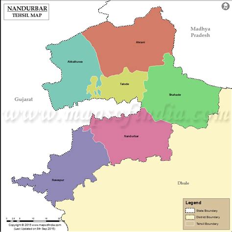 Nandurbar Tehsil Map, Talukas in Nandurbar