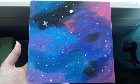 Galaxy Oil Pastel Canvas Painting - Etsy