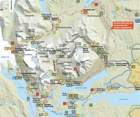 Torres Del Paine O Circuit Map