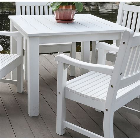 Shine Company Sunrise Outdoor Plastic Dining Table - White - Walmart.com