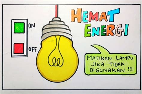 4 Contoh Gambar Poster Hemat Energi Listrik yang Menarik Beserta Cara ...