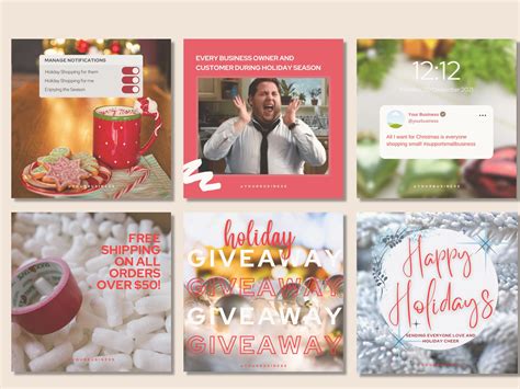 Christmas Instagram Templates Holiday Social Media Posts - Etsy