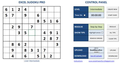 Excel Macro Fun: Excel Sudoku Pro