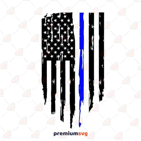 Distressed Thin Blue Line Flag Svg Cut File | PremiumSVG