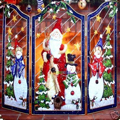 METAL SANTA SNOWMAN FIREPLACE SCREEN CHRISTMAS NEW | #29658540