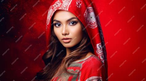 Premium AI Image | indonesian woman and flag indonesia independence day