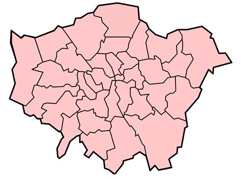 Boroughs Blank Map of London • Mapsof.net