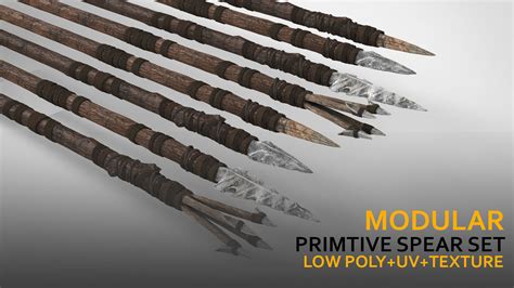 3D asset Modular Primitive Spear Set 15pc | CGTrader