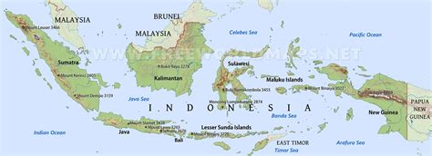 Indonesia Physical Map