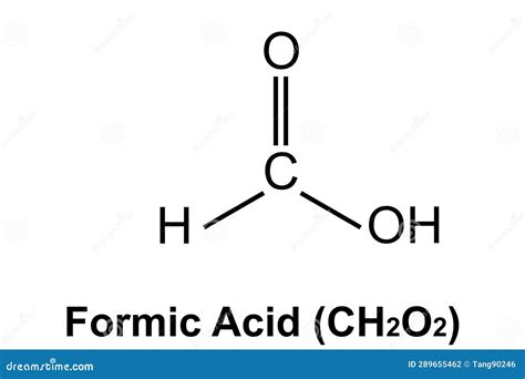 Chemical Structure of Formic Acid (CH2O2 Stock Illustration ...