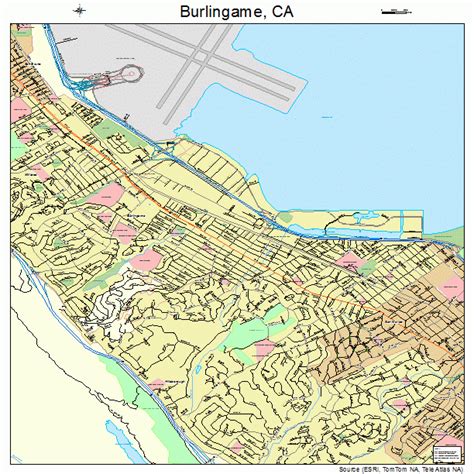 Burlingame California Street Map 0609066