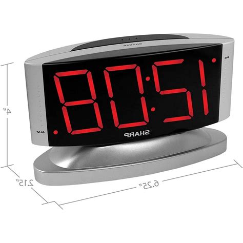 Digital Alarm Clock Snooze Large Display LED Loud