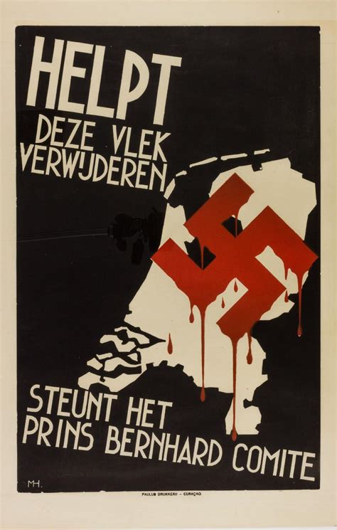 Lot - COLONIAL DUTCH ANTI-NAZI POSTER: "HELP REMOVE THIS STAIN"