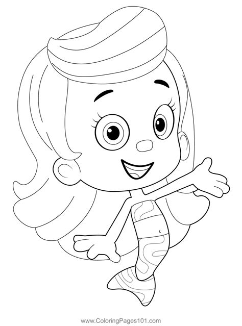 Happy Molly Coloring Page for Kids - Free Bubble Guppies Printable Coloring Pages Online for ...