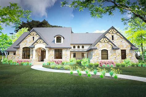 Plan 16892WG: Stone Clad House Plan with 2 Bonus Rooms | Landhaus, Wohnen, Haus