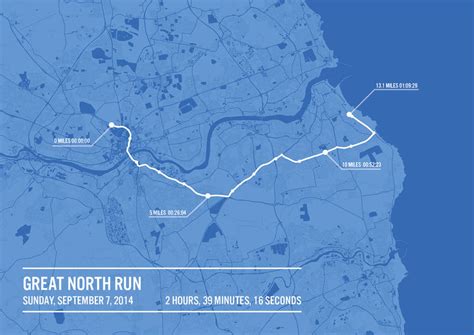 personalised great north run map poster by printmetrics | notonthehighstreet.com