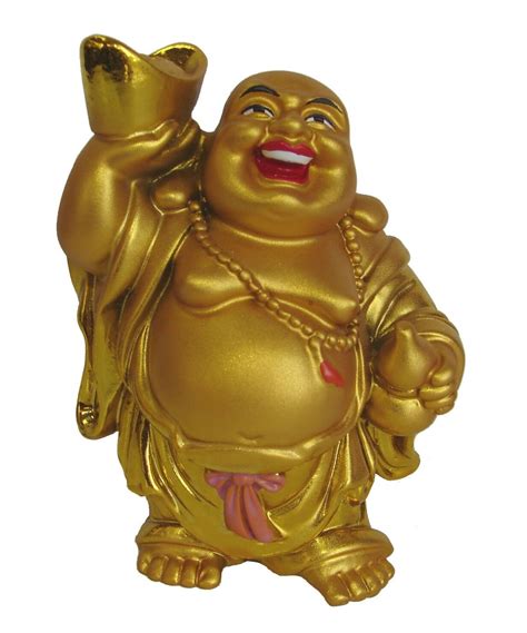 Chinese Golden Money Laughing Buddha Statue | eBay