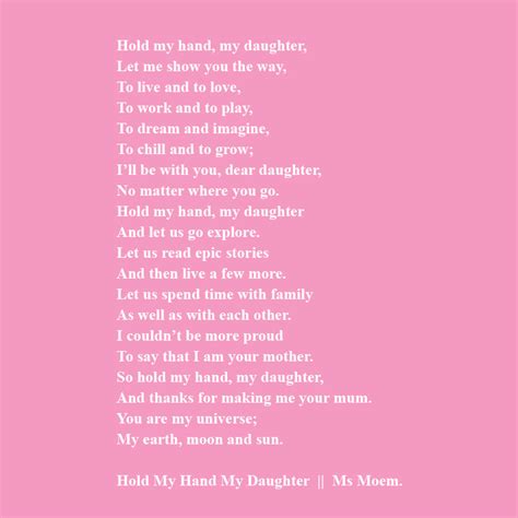 Hold My Hand, My Daughter | Ms Moem | Poems. Life. Etc.