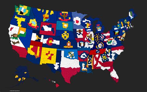 US State Flags Made Out Of Their County Lines - Maps on the Web