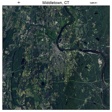 Aerial Photography Map of Middletown, CT Connecticut