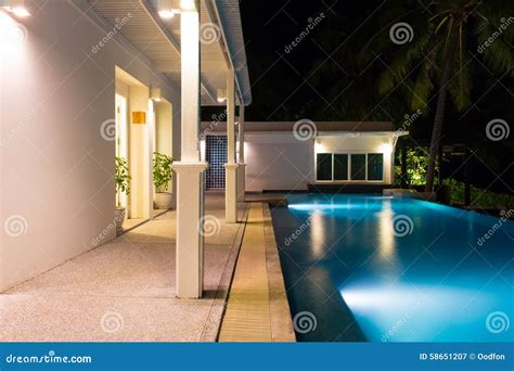 Swimming Pool at Night Time Stock Image - Image of clear, north: 58651207