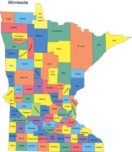 Minnesota Map with Counties