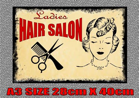 Vintage Style Ladies Hair Salon Shop Sign Hair Dressers Sign – The Rooshty Beach