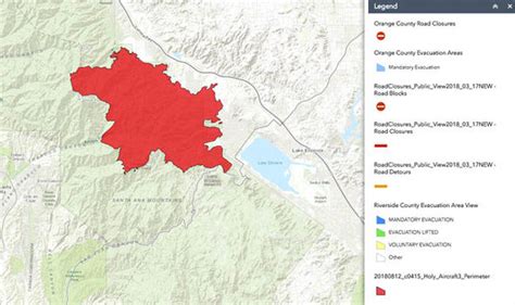 Riverside Fire Evacuation Map