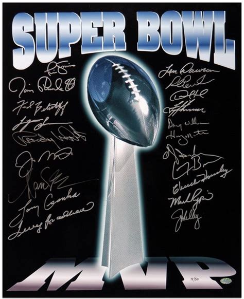 Super Bowl MVP Autographed Trophy 16" x 20" Photo