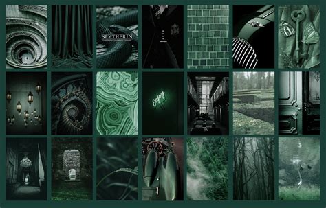 Slytherin Aesthetic Wall Collage Kit DIGITAL DOWNLOAD 70 Images, 4 X 6 ...